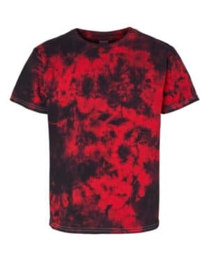 BLACK/ RED CRYSTAL Dyenomite 20BCR youth crystal tie-dyed t-shirt