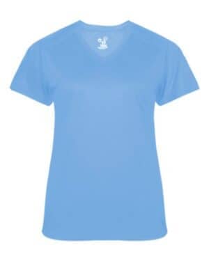 COLUMBIA BLUE Badger 4062 women's ultimate softlock v-neck t-shirt