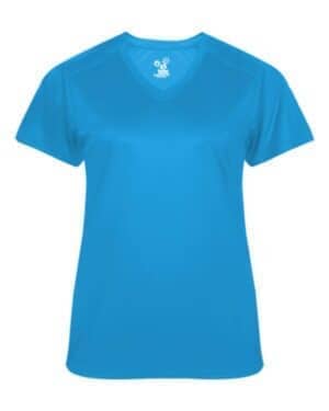 ELECTRIC BLUE Badger 4062 women's ultimate softlock v-neck t-shirt