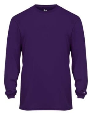 PURPLE Badger 2104 youth b-core long sleeve t-shirt