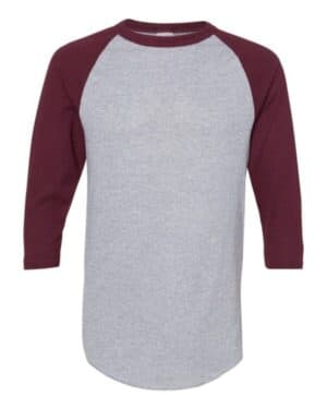 ATHLETIC HEATHER/ MAROON Augusta sportswear 4420 three-quarter raglan sleeve baseball jersey