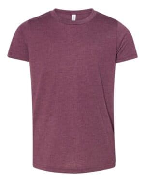 MAROON TRIBLEND Bella canvas 3413Y youth triblend tee