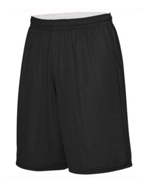 BLACK/ WHITE Augusta sportswear 1407 youth reversible wicking shorts