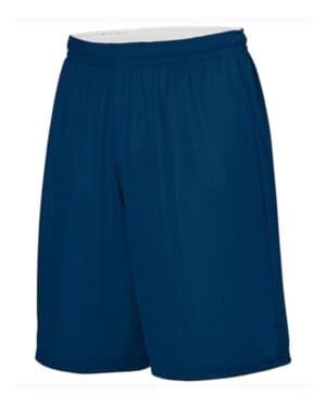 NAVY/ WHITE Augusta sportswear 1407 youth reversible wicking shorts