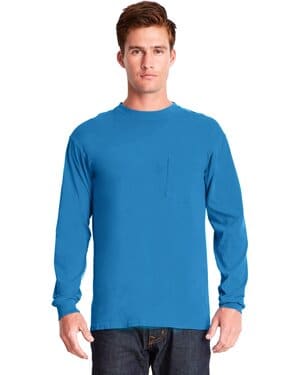 7451 adult inspired dye long-sleeve crew with pocket