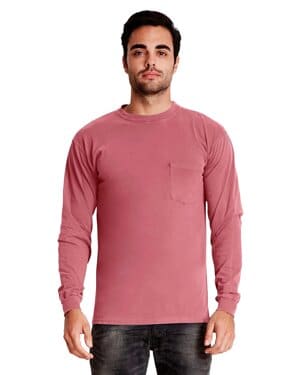 7451 adult inspired dye long-sleeve crew with pocket