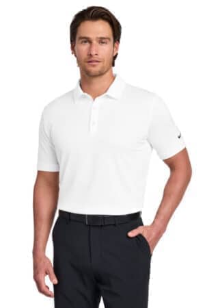 WHITE WHITE 746099 nike dri-fit solid icon pique modern fit polo