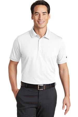 WHITE 746099 nike dri-fit solid icon pique modern fit polo
