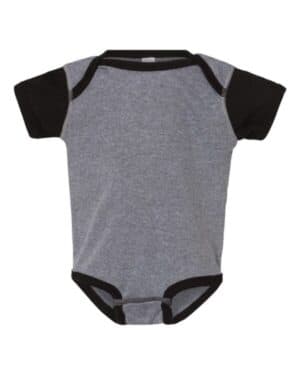 GRANITE HEATHER/ BLACK Rabbit skins 4400 infant baby rib bodysuit