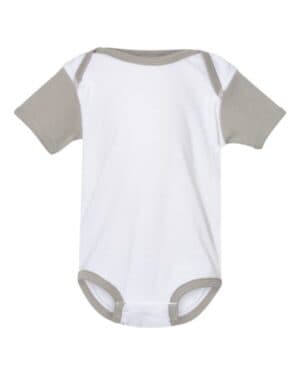 WHITE/ TITANIUM Rabbit skins 4400 infant baby rib bodysuit