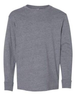 GRANITE HEATHER Lat 6201 youth fine jersey long sleeve tee