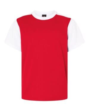 RED/ WHITE Alleson athletic 532CJY youth crewneck baseball jersey
