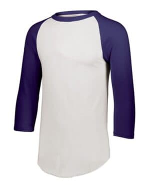 WHITE/ PURPLE Augusta sportswear 4421 youth three-quarter sleeve baseball jersey