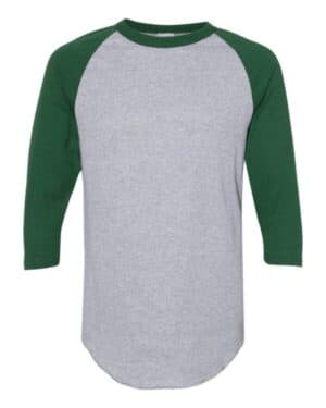 ATHLETIC HEATHER/ DARK GREEN Augusta sportswear 4420 three-quarter raglan sleeve baseball jersey