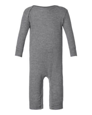 GRANITE HEATHER Rabbit skins 4412 infant long legged baby rib bodysuit