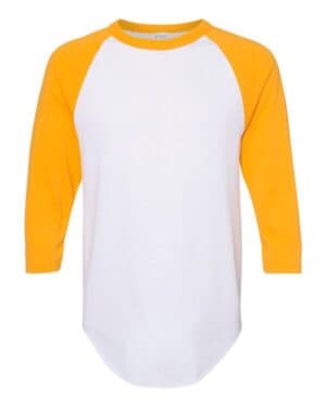 WHITE/ GOLD Augusta sportswear 4420 three-quarter raglan sleeve baseball jersey
