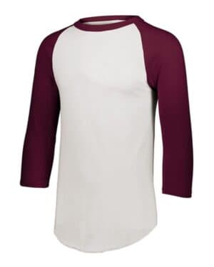 WHITE/ MAROON Augusta sportswear 4420 three-quarter raglan sleeve baseball jersey