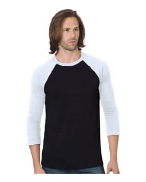 Bayside 9525 triblend three-quarter sleeve raglan t-shirt