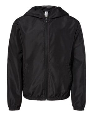 BLACK EXP24YWZ youth lightweight windbreaker full-zip jacket