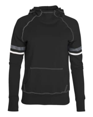 BLACK/ WHITE/ CARBON Augusta sportswear 5441 girls' spry hoodie