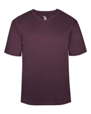 MAROON Badger 4124 b-core v-neck t-shirt