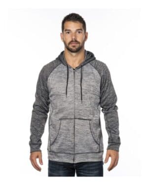 Burnside 8660 performance raglan full-zip sweatshirt