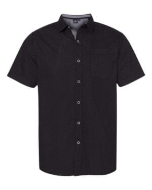 Burnside 9290 peached printed poplin short sleeve shirt
