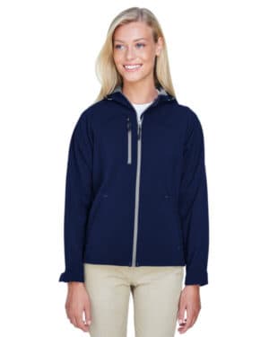 CLASSIC NAVY 78166 ladies' prospect two-layer fleece bonded soft shell hooded jacket