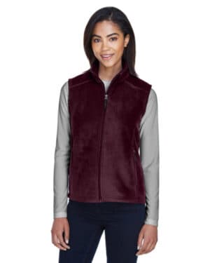 BURGUNDY Core365 78191 ladies' journey fleece vest