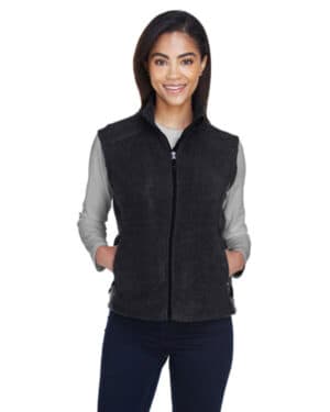 HEATHER CHARCOAL Core365 78191 ladies' journey fleece vest