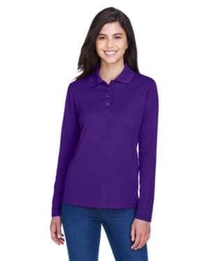 CAMPUS PURPLE 78192 ladies' pinnacle performance long-sleeve piqu polo