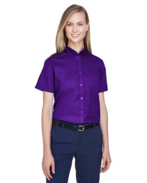 CAMPUS PURPLE Core365 78194 ladies' optimum short-sleeve twill shirt