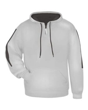 SILVER/ GRAPHITE Badger 1456 sideline fleece hooded sweatshirt