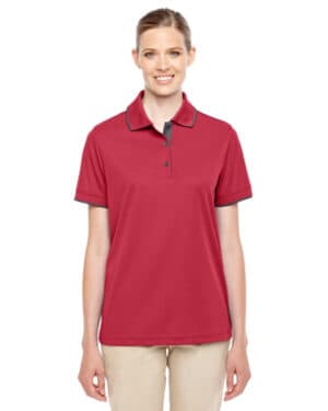 78222 ladies' motive performance piqu polo with tipped collar