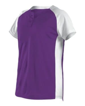 PURPLE/ WHITE Alleson athletic 522PDW women's two button fastpitch jersey