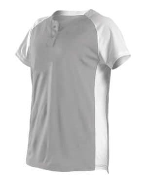 SILVER/ WHITE Alleson athletic 522PDW women's two button fastpitch jersey