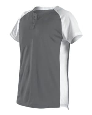 CHARCOAL/ WHITE Alleson athletic 522PDWG girls' two button fastpitch jersey