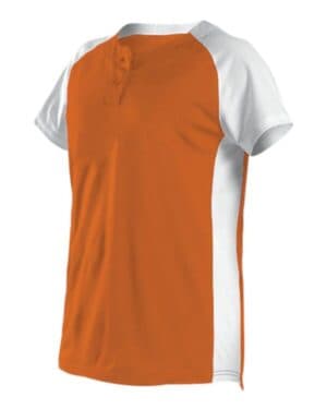 ORANGE/ WHITE Alleson athletic 522PDWG girls' two button fastpitch jersey