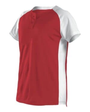 RED/ WHITE Alleson athletic 522PDWG girls' two button fastpitch jersey
