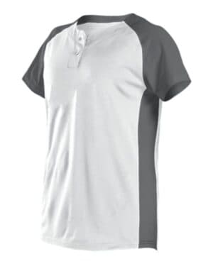 WHITE/ CHARCOAL Alleson athletic 522PDWG girls' two button fastpitch jersey
