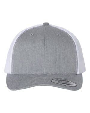 HEATHER GREY/ WHITE Yp classics 6606 retro trucker cap