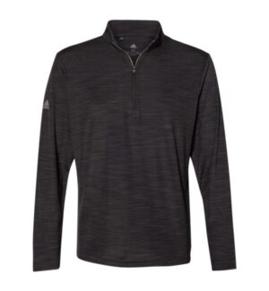 BLACK MELANGE Adidas A475 lightweight mlange quarter-zip pullover