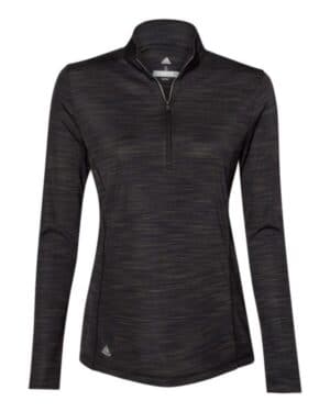 BLACK MELANGE A476 women's lightweight mlange quarter-zip pullover