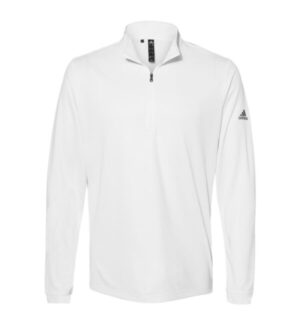 WHITE Adidas A401 lightweight quarter-zip pullover