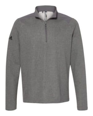 GREY FIVE HEATHER A463 heathered quarter-zip pullover with colorblocked shoulders