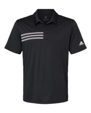 BLACK/ WHITE Adidas A324 3-stripes chest polo