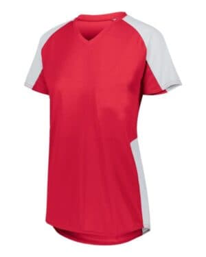 RED/ WHITE Augusta sportswear 1522 women's cutter jersey