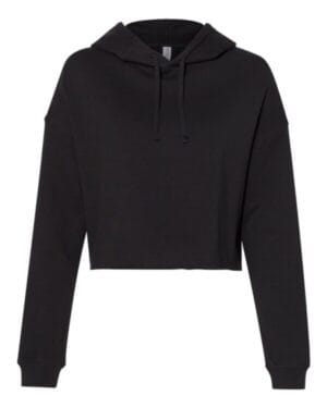 BLACK AFX64CRP womens lightweight crop hooded sweatshirt