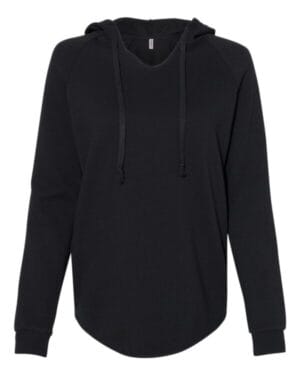 BLACK PRM2500 womens lightweight california wave wash hooded sweatshirt