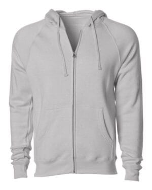 STONE HEATHER PRM33SBZ unisex special blend raglan full-zip hooded sweatshirt